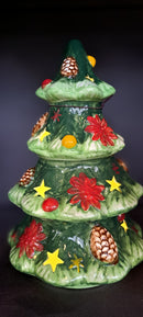 Verlichte porseleinen Kerstboompjes in 4 maten