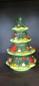 Verlichte porseleinen Kerstboompjes in 4 maten