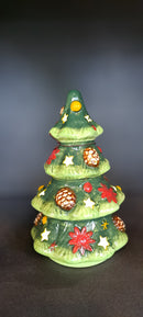 Verlichte porseleinen Kerstboompjes in 4 maten