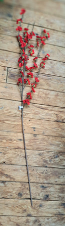 Rode, zijden  bloesemtak(Chaenomeles)