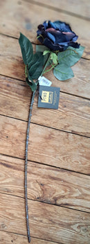 Donkerblauwe zijden roos