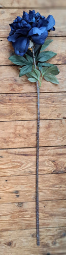 Donkerblauwe zijden pioenroos