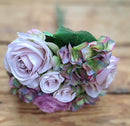 Zijden rozen/hortensiaboeketje