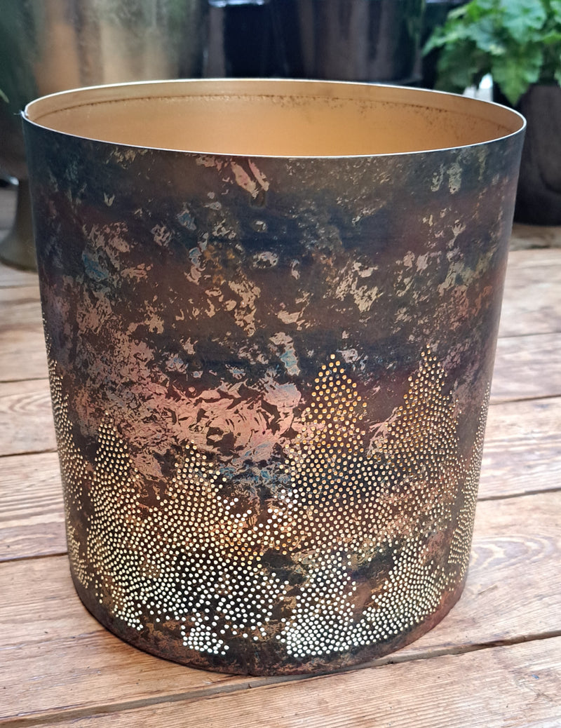 Punched Patina Votive