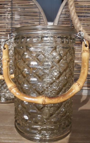 Champagnekleur glazen votive L