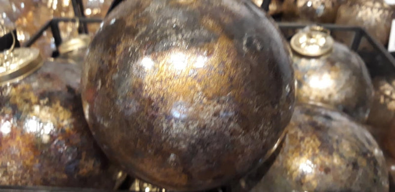 Kerstbal Glass Dirty Gold