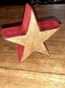 X mas Red Velvet Wooden Star