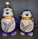 Delfts Blauwe Pinguïn met oorwarmers of muts