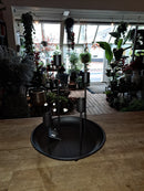 Kaarsenplateau in zwart metaal