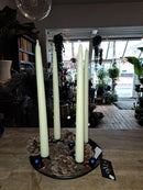 Kaarsenplateau in zwart metaal