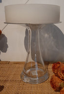 Glazen kaarsenplateau op voet