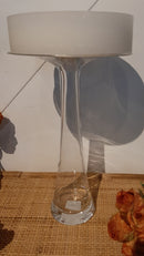 Glazen kaarsenplateau op voet