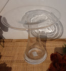 Glazen kaarsenplateau op voet